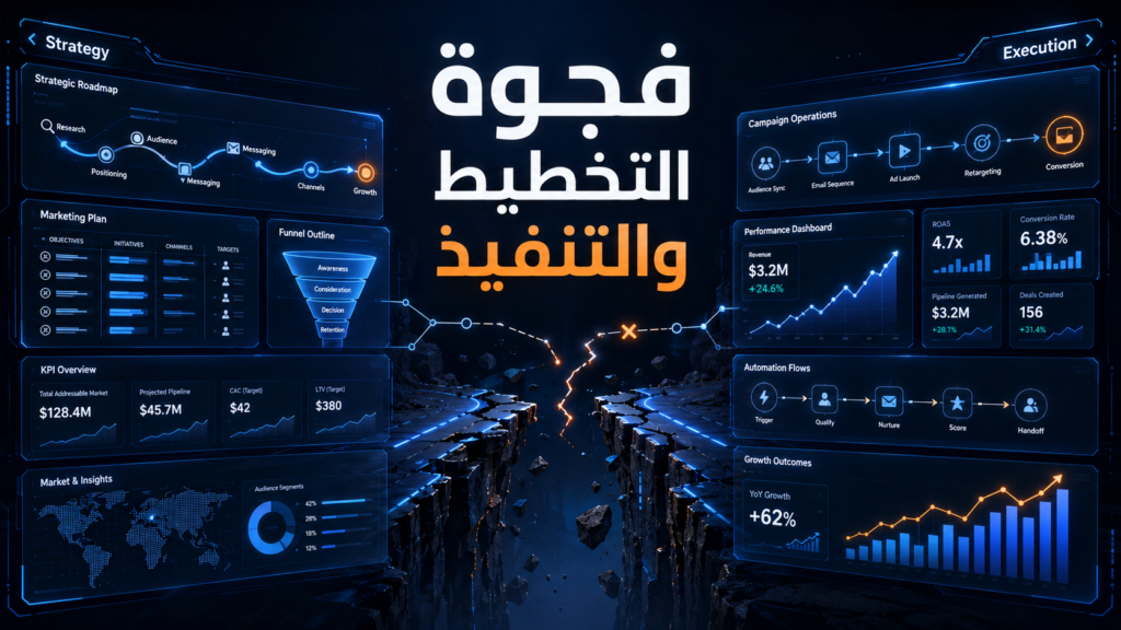 ليه استراتيجيتك التسويقية مش بتتنفذ؟ فجوة التخطيط مقابل التنفيذ