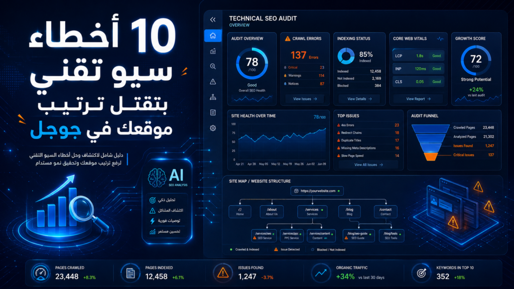 10 أخطاء سيو تقني بتقتل ترتيب موقعك في جوجل