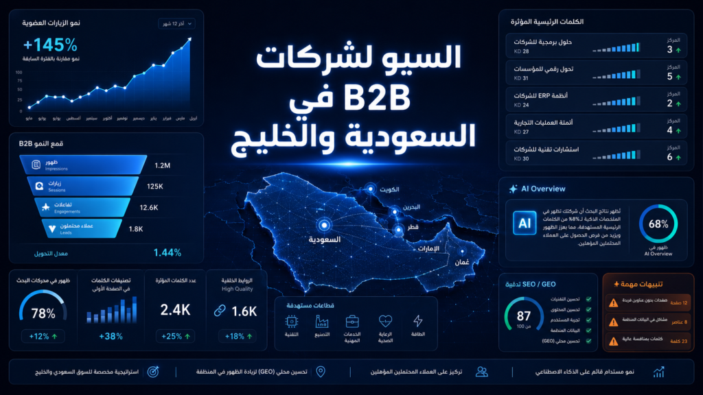 السيو لشركات B2B في السعودية والخليج: لماذا يختلف عن السوق المصري؟