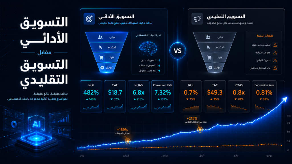 التسويق الأدائي مقابل التسويق التقليدي: لماذا أصبح ROI معيار القرار؟