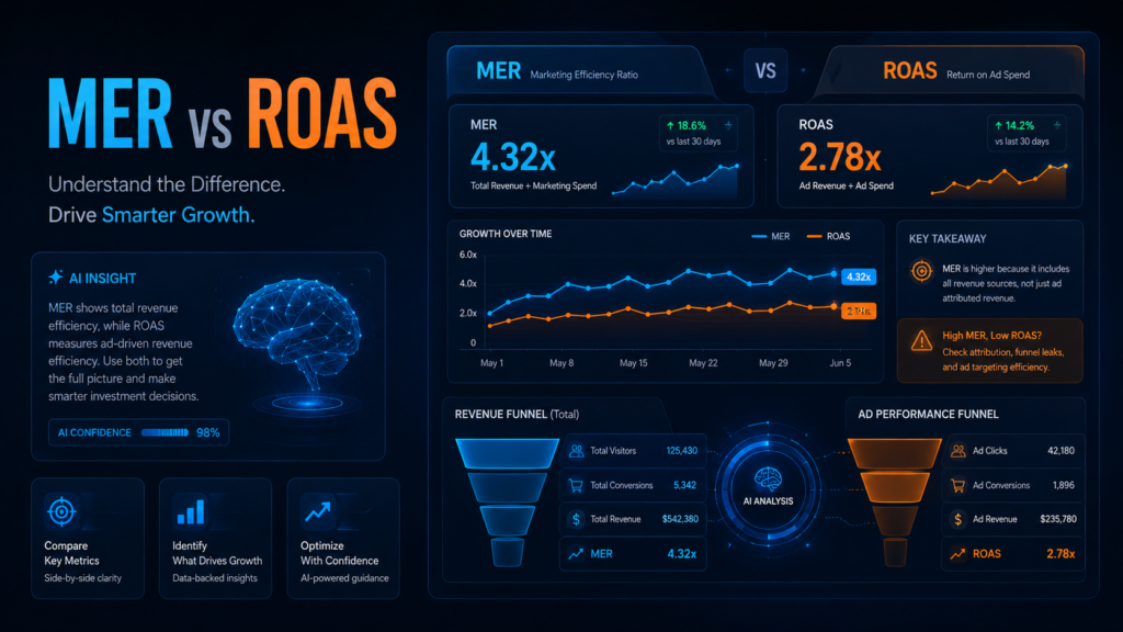 MER vs ROAS: أي مقياس يكشف حقيقة أداء إعلاناتك؟