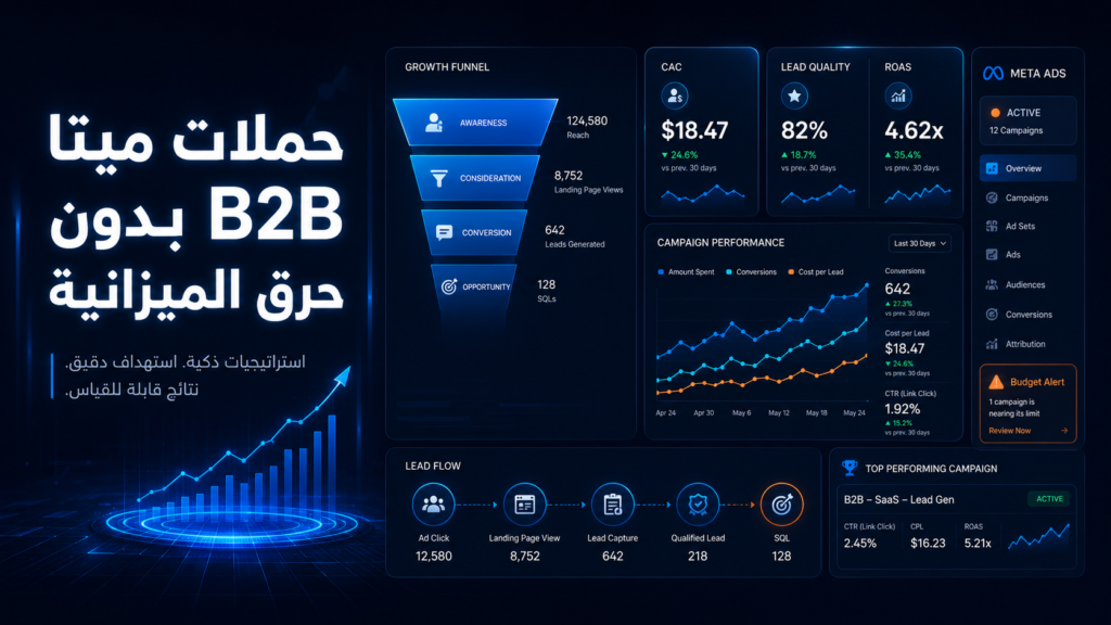 كيف تدير حملات ميتا لشركة B2B بدون حرق الميزانية؟