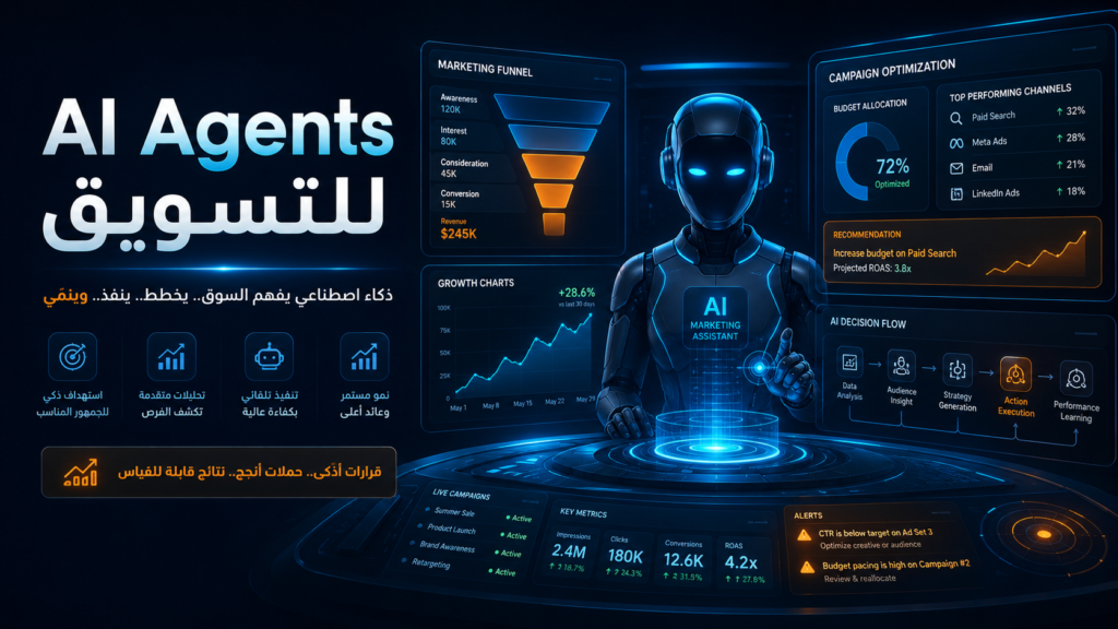 دليل الـ AI Agents في التسويق: كيف توظف وكيل ذكاء اصطناعي مستقل لإدارة تحسين الحملات بشكل ذاتي؟