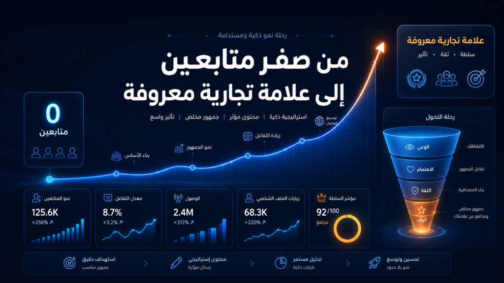 قصة نجاح: من صفر متابعين إلى علامة تجارية معروفة في قطاعها عبر نمو متابعين سوشيال ميديا