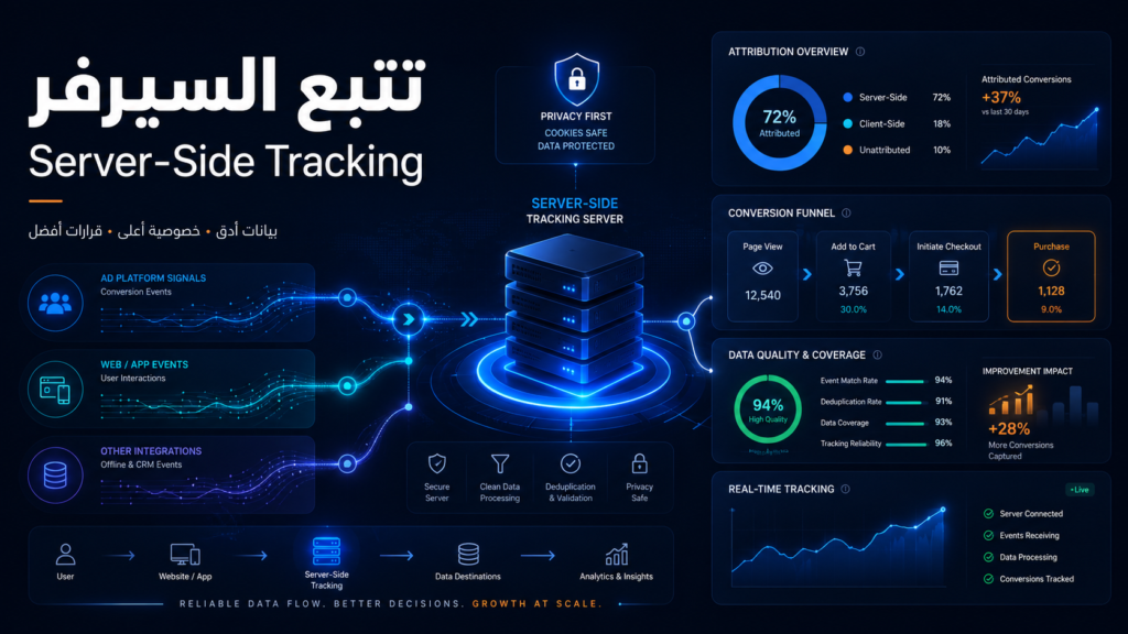 تصميم Blog Cover أفقي 16:9 لهوية Mahira premium AI marketing brand، خلفية كحلي داكنة، واجهة LinkedIn-inspired B2B dashboard مستقبلية، مخطط Growth Funnel مضيء بالأزرق الكهربائي، خطوط اتصال بين Executive Profile وQualified Leads، لمسات برتقالية على عناصر التحويل، أبيض للنصوص النظيفة، عنوان واضح بخط جذاب: “Social Selling B2B”، إحساس تقني وتحليلي وPremium، بدون زحمة بصرية، بدون لوجو غير مؤكد، مناسب كصورة مقال احترافية.