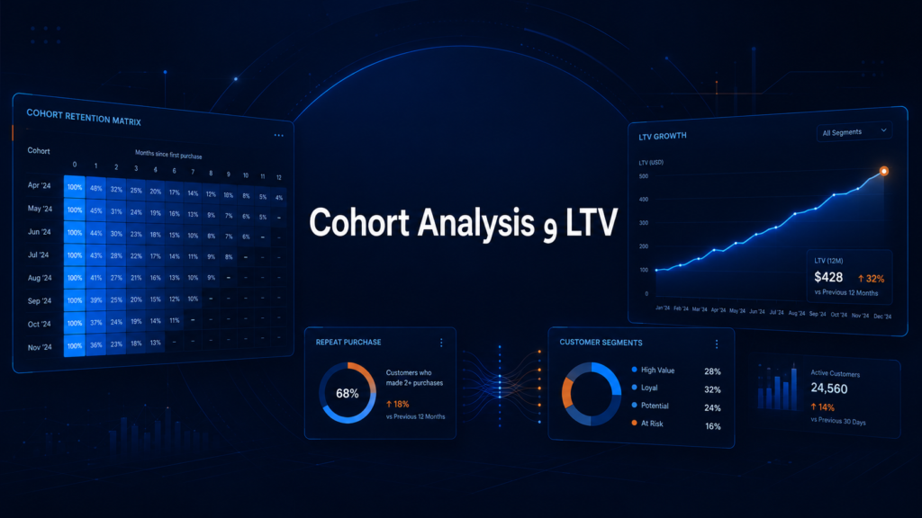 تحليل المجموعات (Cohort Analysis): كيف تكشف تحليلات القيمة الحياتية للعميل من سيكرر الشراء ومن سيغادر؟