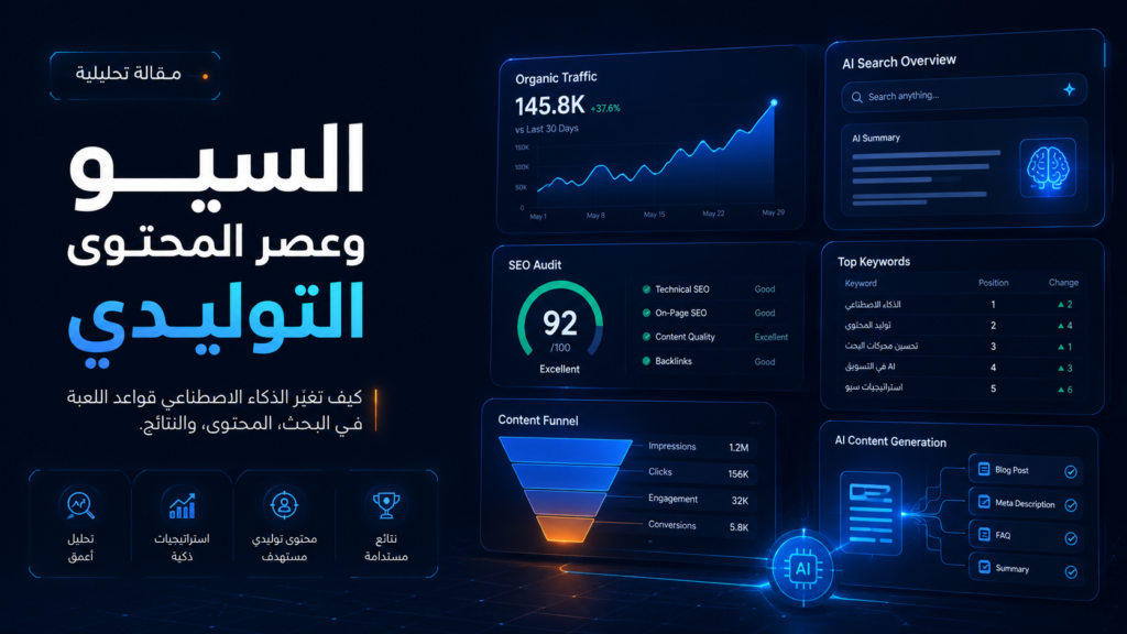السيو وعصر المحتوى التوليدي: كيف تحمي حركة المرور العضوية لموقعك من التناقص أمام محركات الإجابة الفورية؟
