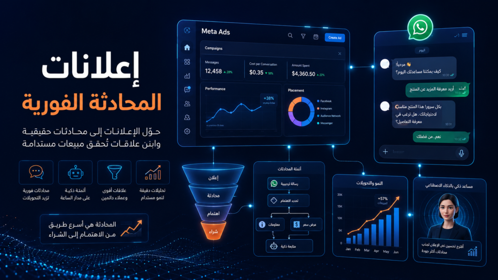 إعلانات المحادثة الفورية Conversational Ads: تحويل العميل من النقرة إلى الشات والبيع في دقيقة