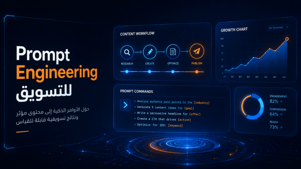 دليل Prompt Engineering للتسويق: كيف تكتب أوامر تنتج محتوى احترافيًا؟