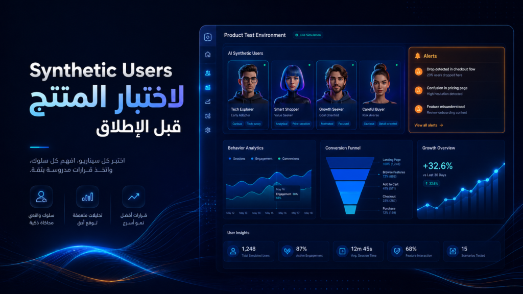 عملاء افتراضيون Synthetic Users: كيف تستخدم الذكاء الاصطناعي لاختبار منتجك قبل إطلاقه للجمهور؟