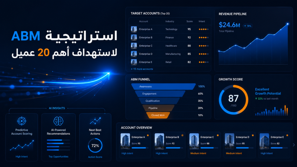 استراتيجية ABM: كيف تستهدف أهم 20 عميل مرتقب High-Ticket وتغلق معهم صفقات ضخمة؟