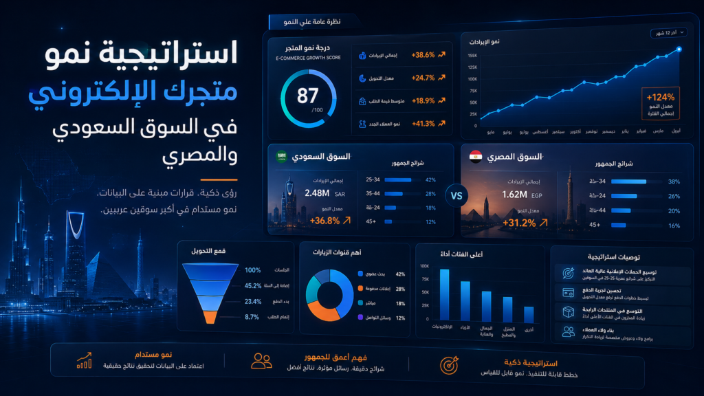 استراتيجية نمو متجرك الإلكتروني في السوق السعودي والمصري: كيف تبني Ecommerce Growth قابل للتوسع؟
