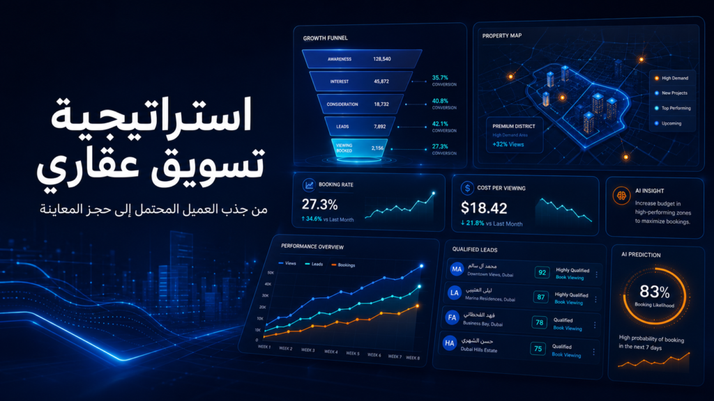استراتيجية تسويق عقاري: من جذب العميل المحتمل لحجز المعاينة