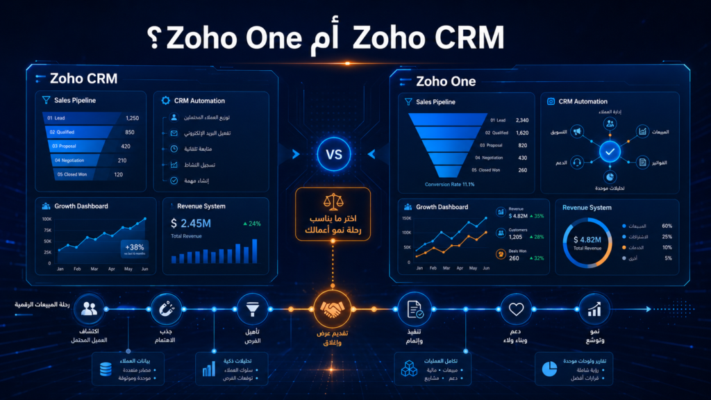 Zoho One أم Zoho CRM؟ أيهما يناسب شركتك الصغيرة والمتوسطة؟